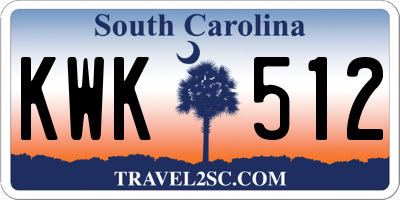 SC license plate KWK512