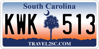 SC license plate KWK513