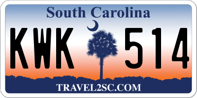 SC license plate KWK514