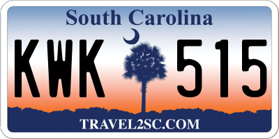 SC license plate KWK515