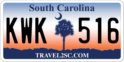 SC license plate KWK516
