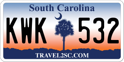 SC license plate KWK532
