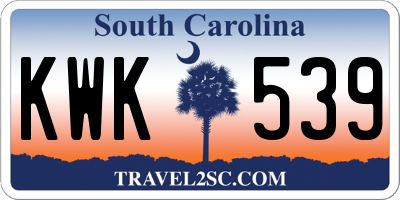 SC license plate KWK539
