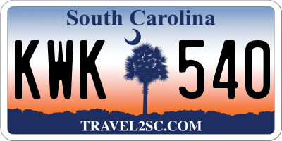 SC license plate KWK540