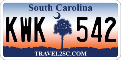 SC license plate KWK542