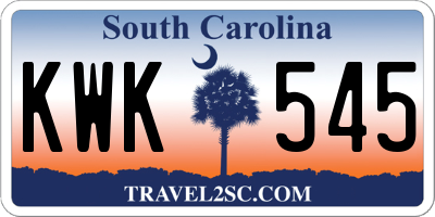 SC license plate KWK545