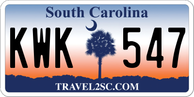 SC license plate KWK547