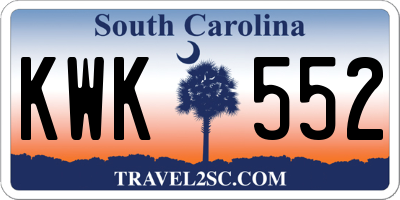 SC license plate KWK552