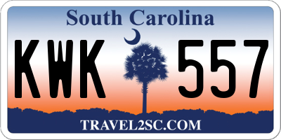SC license plate KWK557