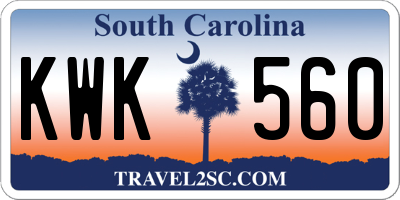 SC license plate KWK560