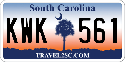 SC license plate KWK561