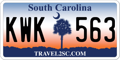 SC license plate KWK563