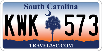 SC license plate KWK573