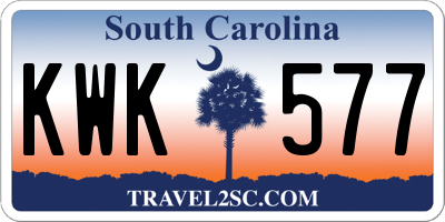 SC license plate KWK577