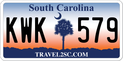 SC license plate KWK579