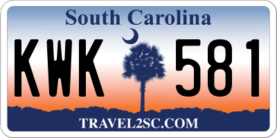SC license plate KWK581
