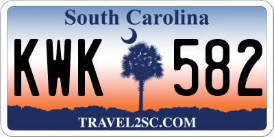 SC license plate KWK582