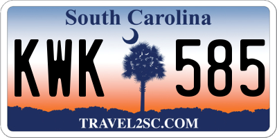 SC license plate KWK585