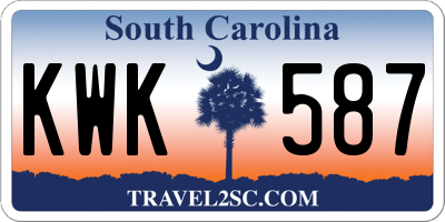 SC license plate KWK587