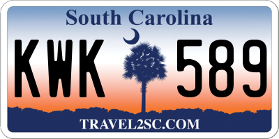 SC license plate KWK589