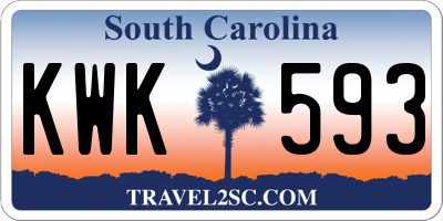 SC license plate KWK593
