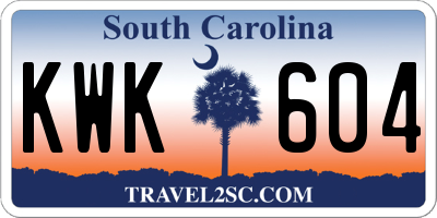 SC license plate KWK604