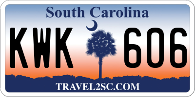 SC license plate KWK606