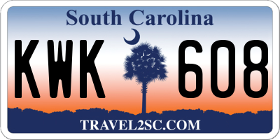 SC license plate KWK608