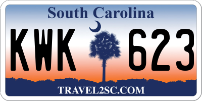 SC license plate KWK623