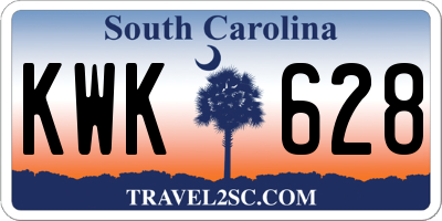 SC license plate KWK628