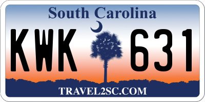 SC license plate KWK631