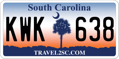 SC license plate KWK638