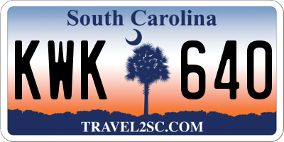 SC license plate KWK640