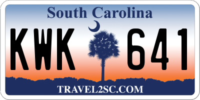 SC license plate KWK641
