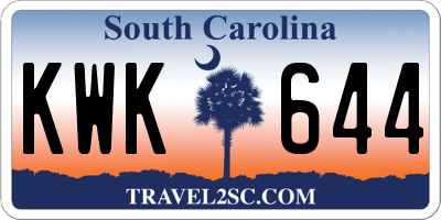 SC license plate KWK644