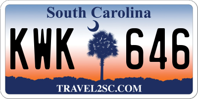 SC license plate KWK646