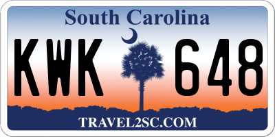 SC license plate KWK648