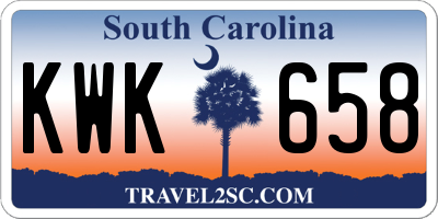 SC license plate KWK658