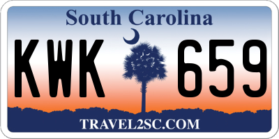 SC license plate KWK659