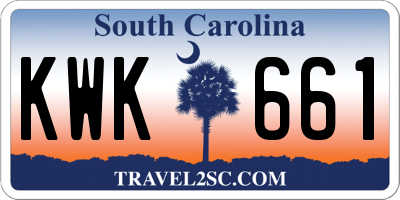 SC license plate KWK661