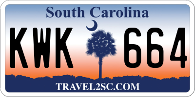 SC license plate KWK664