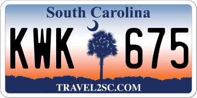 SC license plate KWK675