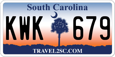 SC license plate KWK679