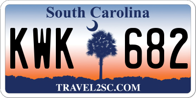 SC license plate KWK682