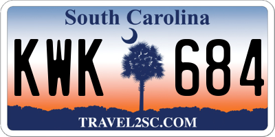 SC license plate KWK684