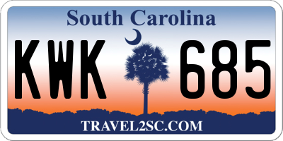 SC license plate KWK685