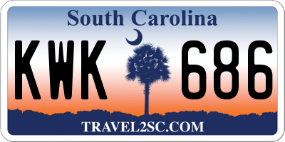 SC license plate KWK686