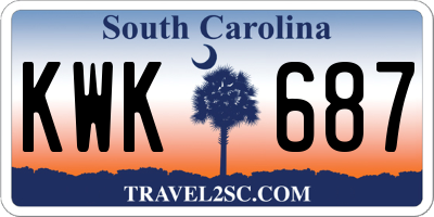 SC license plate KWK687