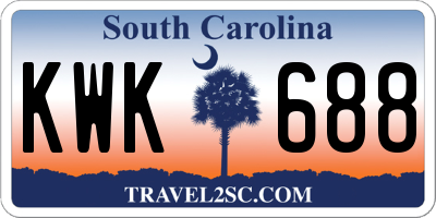SC license plate KWK688