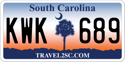 SC license plate KWK689